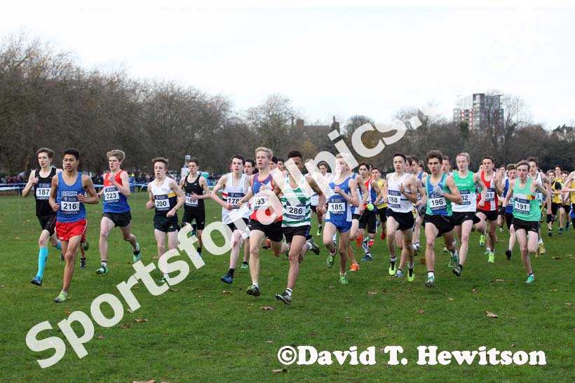 Under-15 boys start, Liverpool Cross Challenge. David T. Hewitson/Sports for All Pics